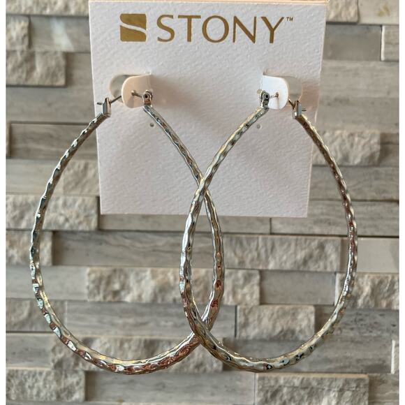Stony Earrings Hoop - Picture 1 of 5
